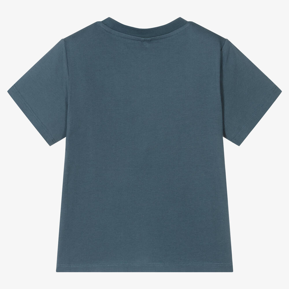 Stella McCartney Kids-Boys Blue Cotton Fox T-Shirt | Childrensalon Outlet