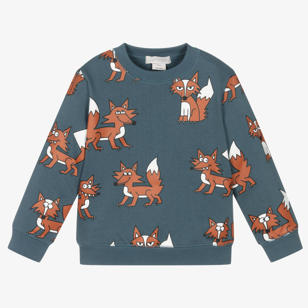 Stella McCartney Kids - Boys Blue Cotton Fox Top | Childrensalon