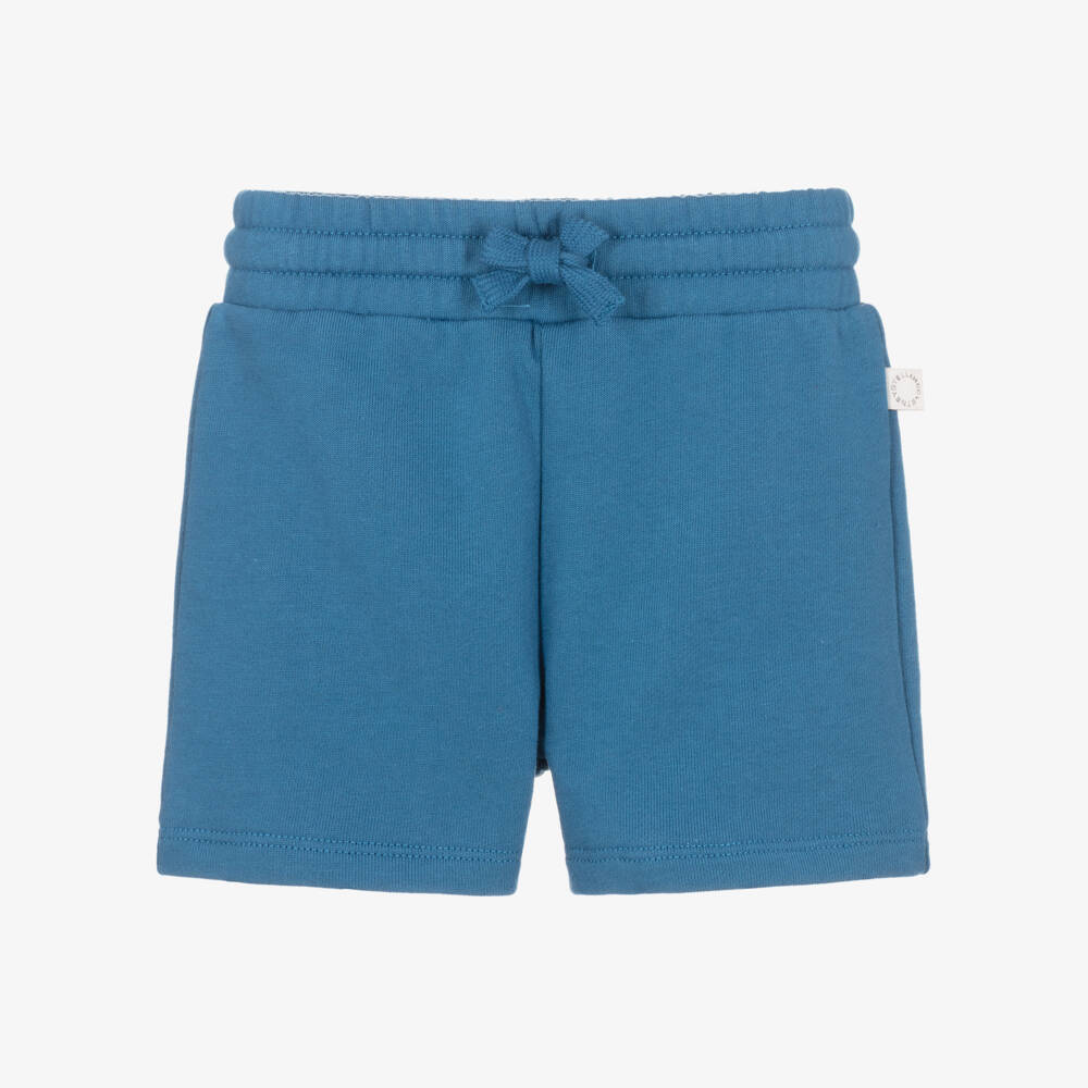 Stella McCartney Kids-Boys Blue Cotton Jersey Basketball Print Shorts | Childrensalon Outlet
