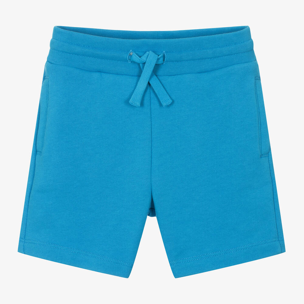 Stella McCartney Kids-Boys Blue Cotton Jersey Sun Shorts | Childrensalon Outlet