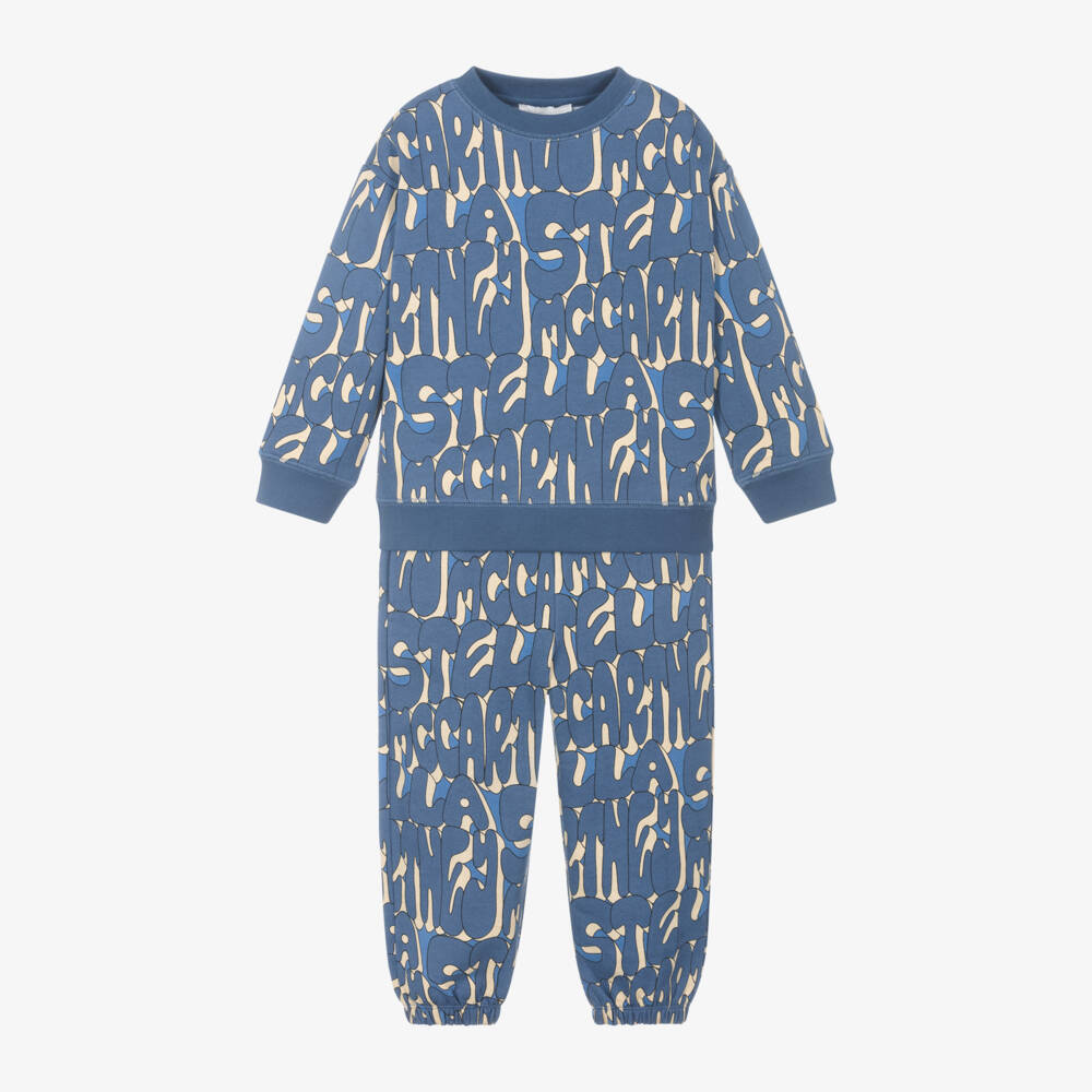 Stella McCartney Kids-بدلة رياضية قطن لون أزرق للأولاد | Childrensalon Outlet