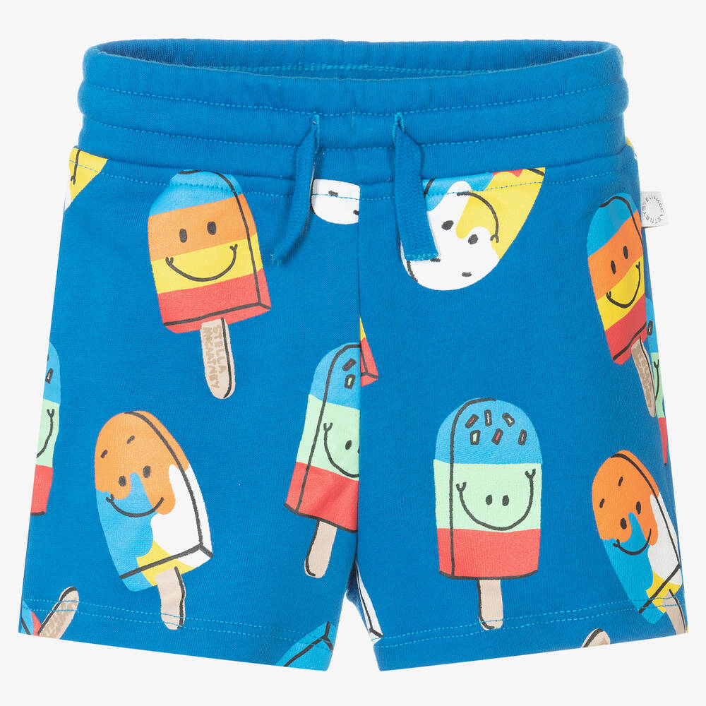 Stella McCartney Kids - Boys Blue Cotton Shorts | Childrensalon