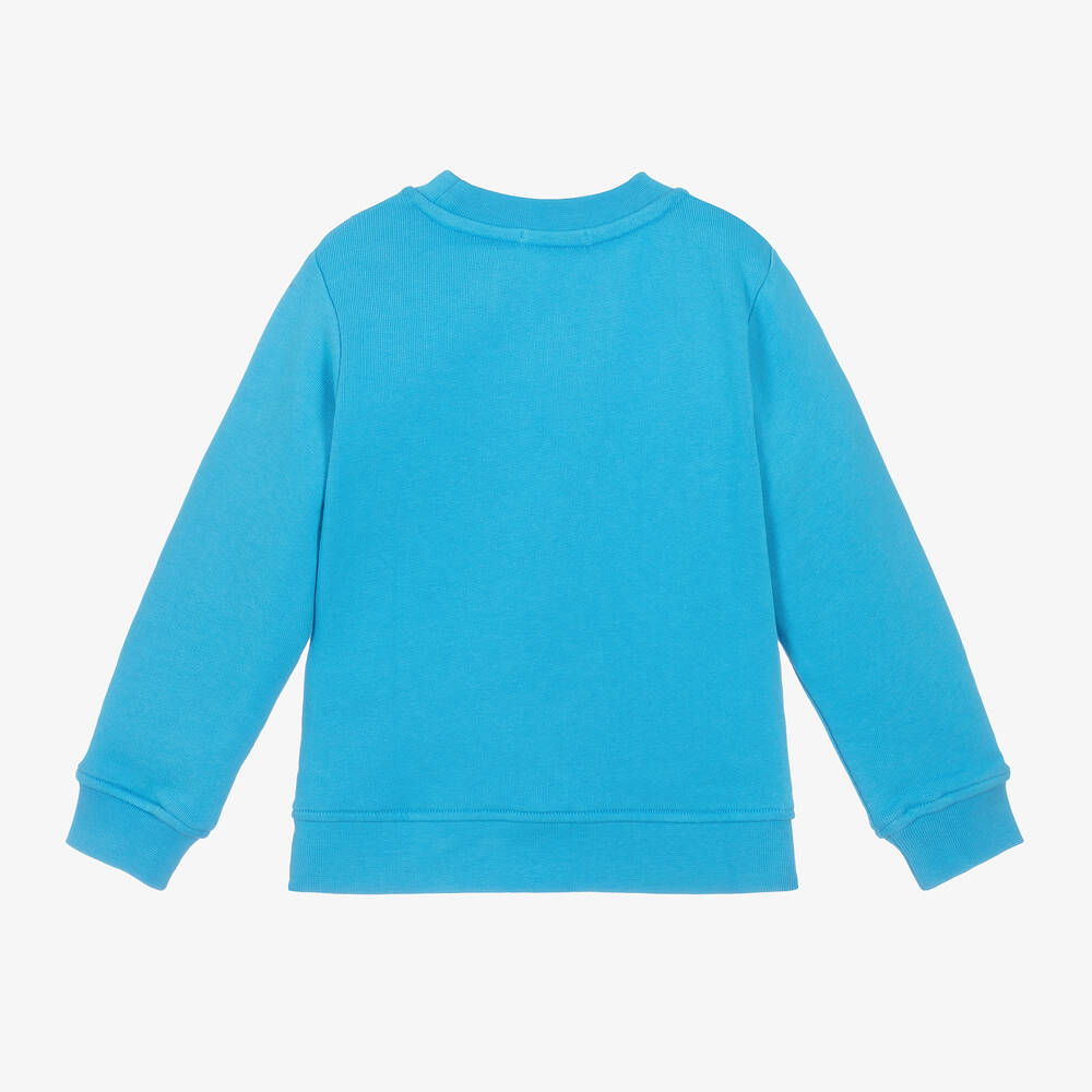 Stella McCartney Kids-سويتشيرت قطن عضوي جيرسي لون أزرق للأولاد | Childrensalon Outlet