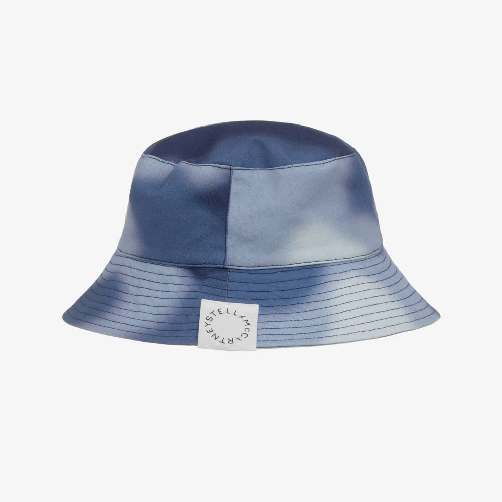 Stella McCartney Kids-Boys Blue Cotton Tie-Dye Bucket Hat | Childrensalon Outlet