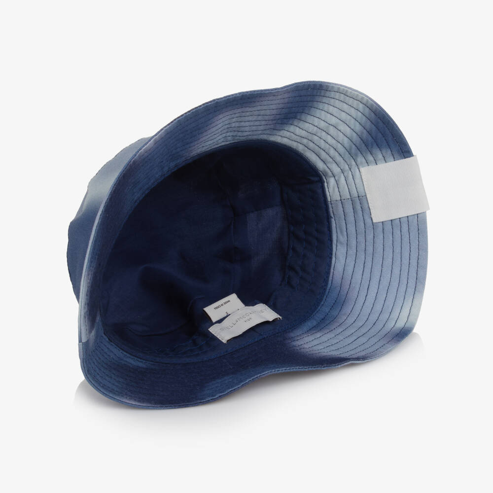 Stella McCartney Kids-Boys Blue Cotton Tie-Dye Bucket Hat | Childrensalon Outlet