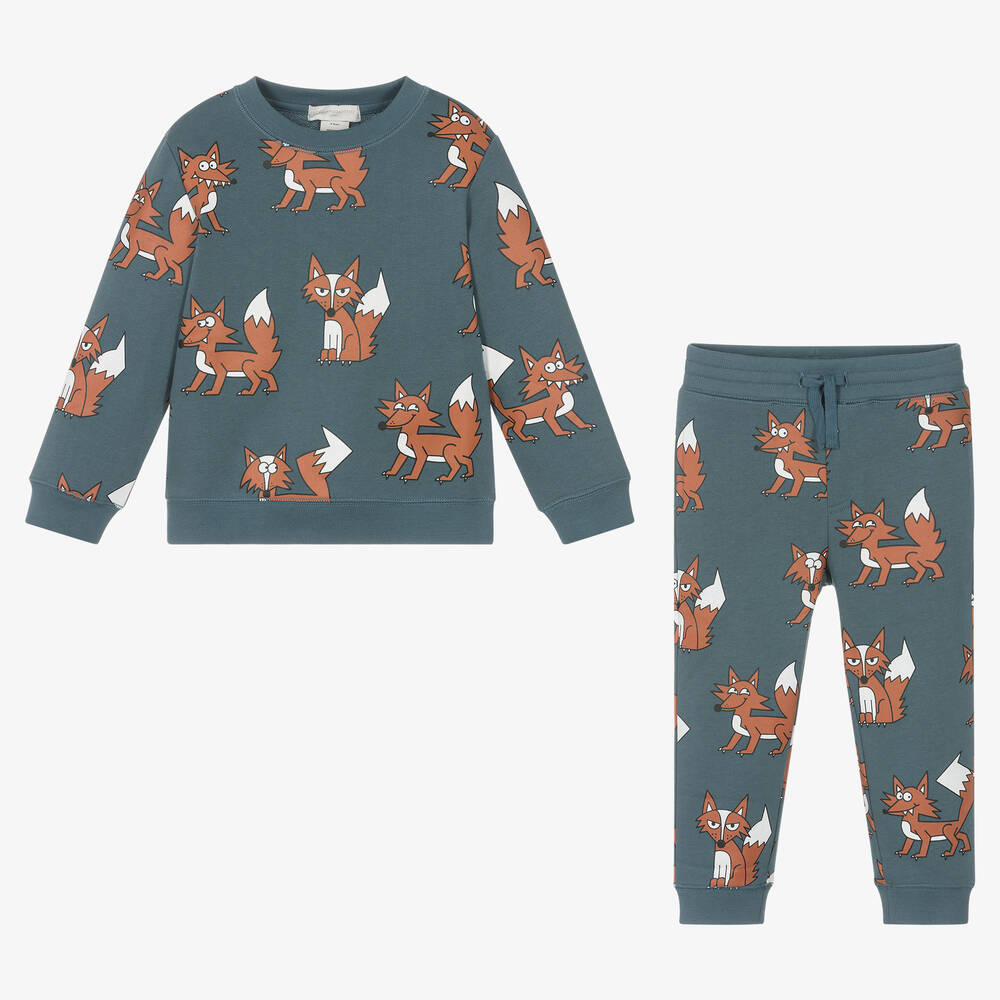 Stella McCartney Kids-Синий спортивный костюм из хлопка | Childrensalon Outlet