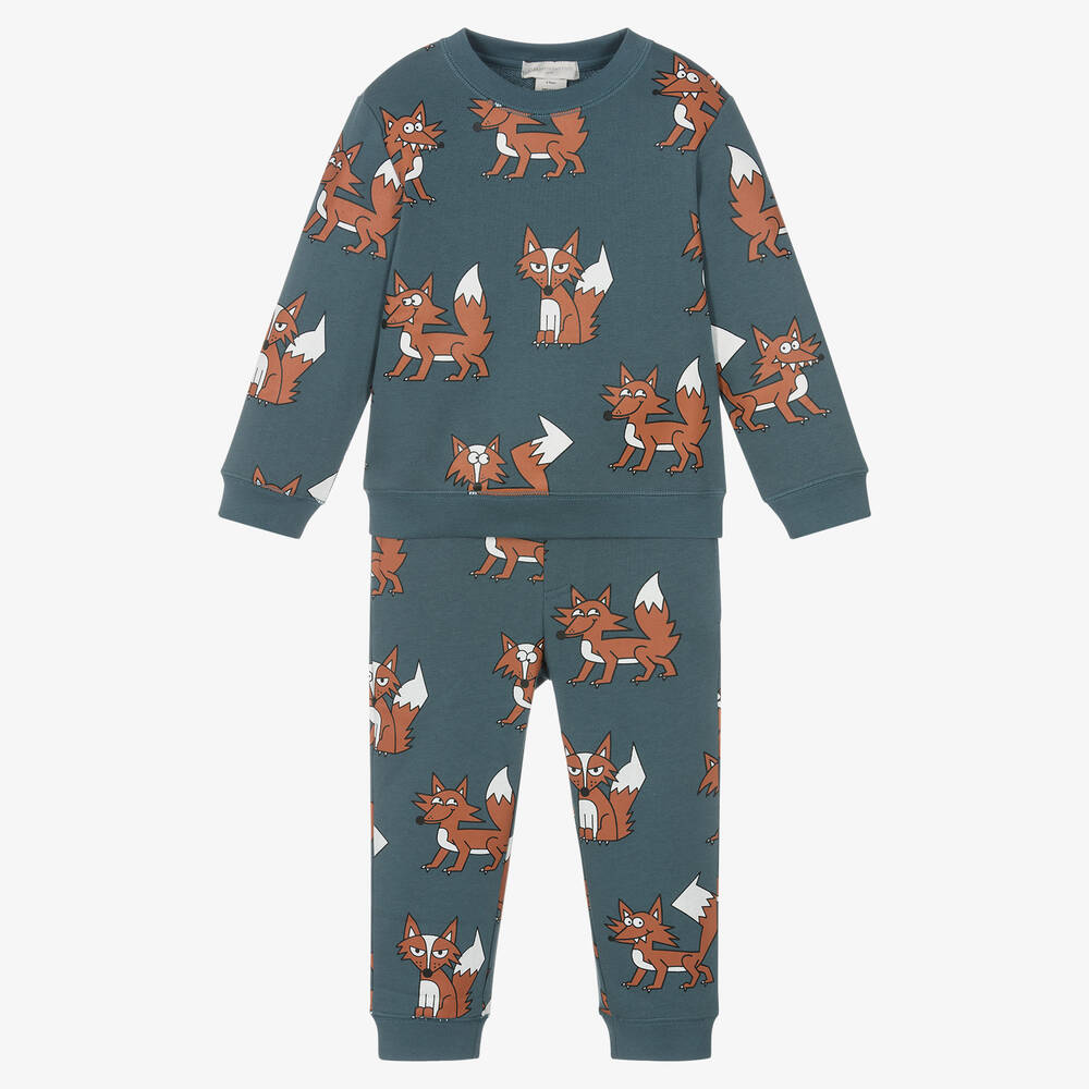 Stella McCartney Kids-Boys Blue Cotton Tracksuit | Childrensalon Outlet