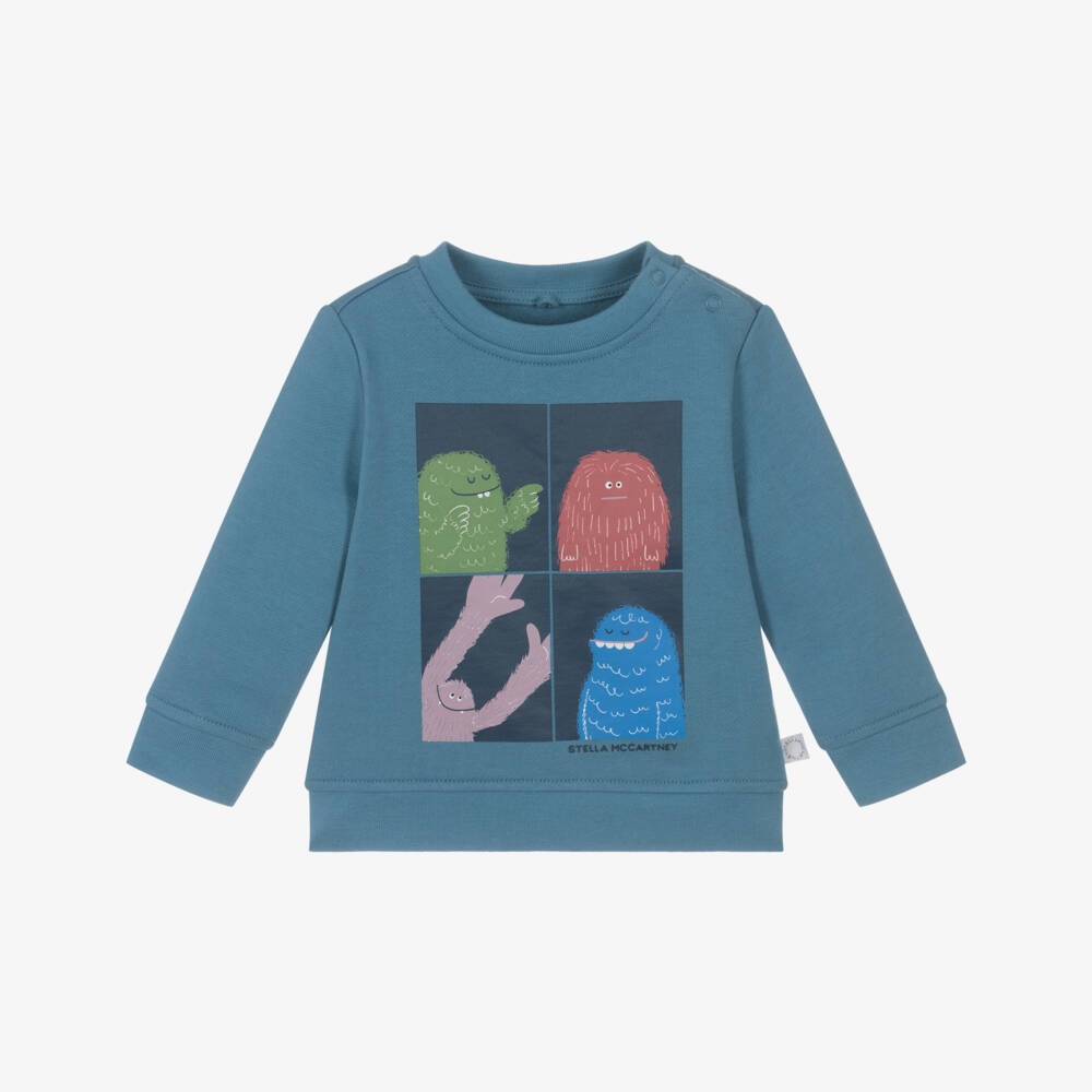 Stella McCartney Kids-Boys Blue Cotton Yeti Sweatshirt | Childrensalon Outlet