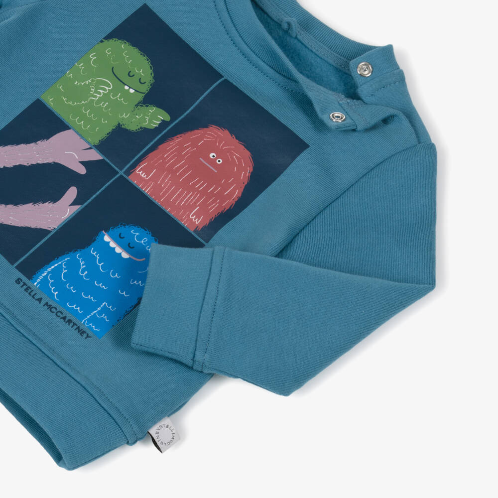 Stella McCartney Kids-Boys Blue Cotton Yeti Sweatshirt | Childrensalon Outlet