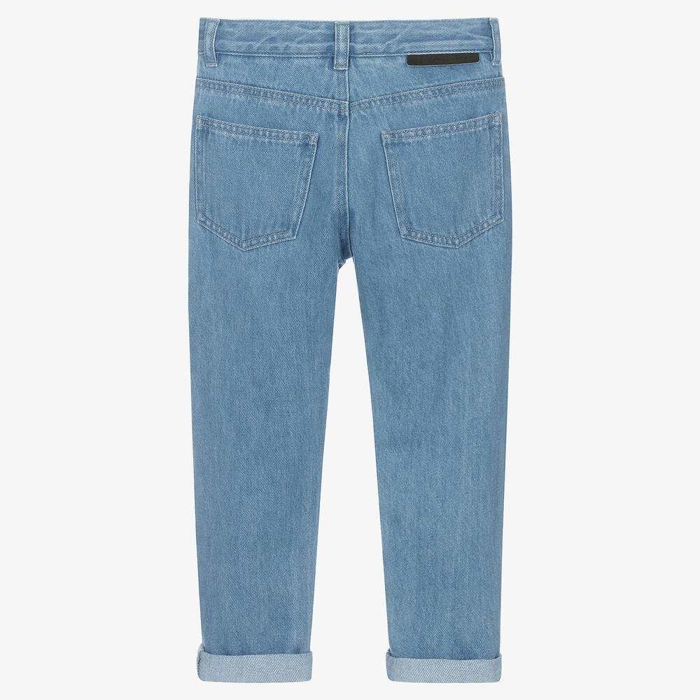 Stella McCartney Kids-جينز قطن دنيم لون أزرق للأولاد | Childrensalon Outlet