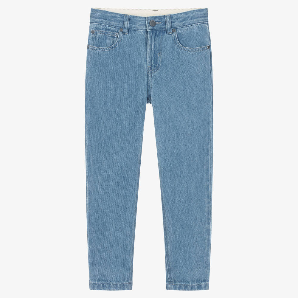 Stella McCartney Kids-جينز قطن دنيم لون أزرق للأولاد | Childrensalon Outlet
