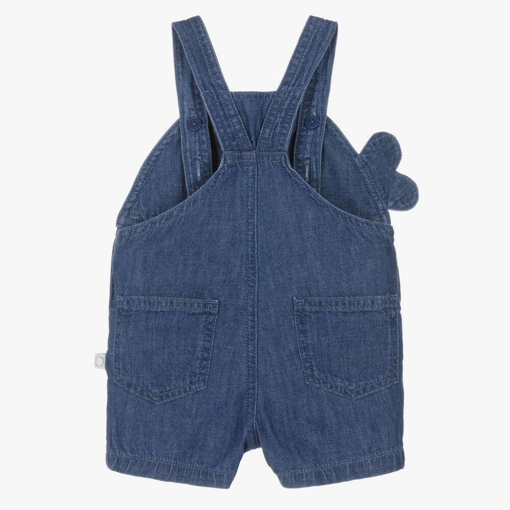 Stella McCartney Kids-Boys Blue Denim Whale Dungaree Shorts | Childrensalon Outlet