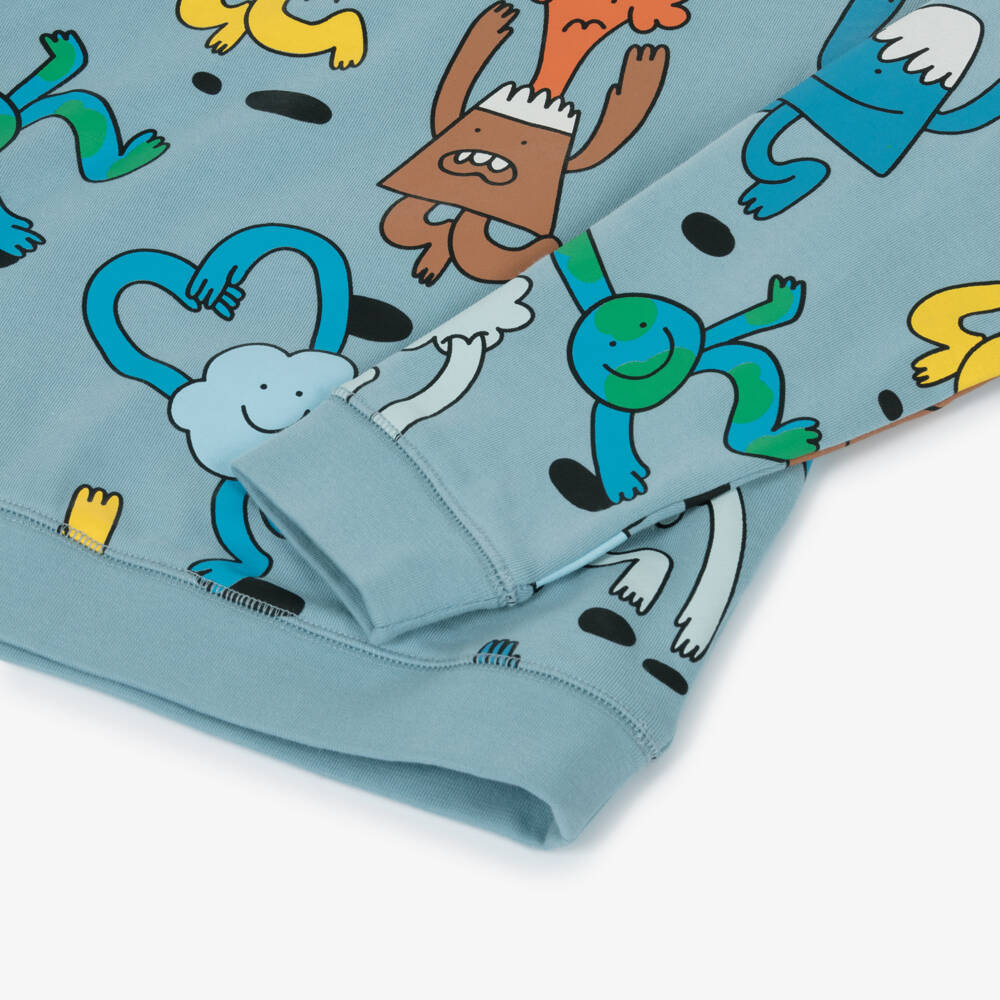 Stella McCartney Kids-Boys Blue Earth & Friends Patterned Sweatshirt | Childrensalon Outlet