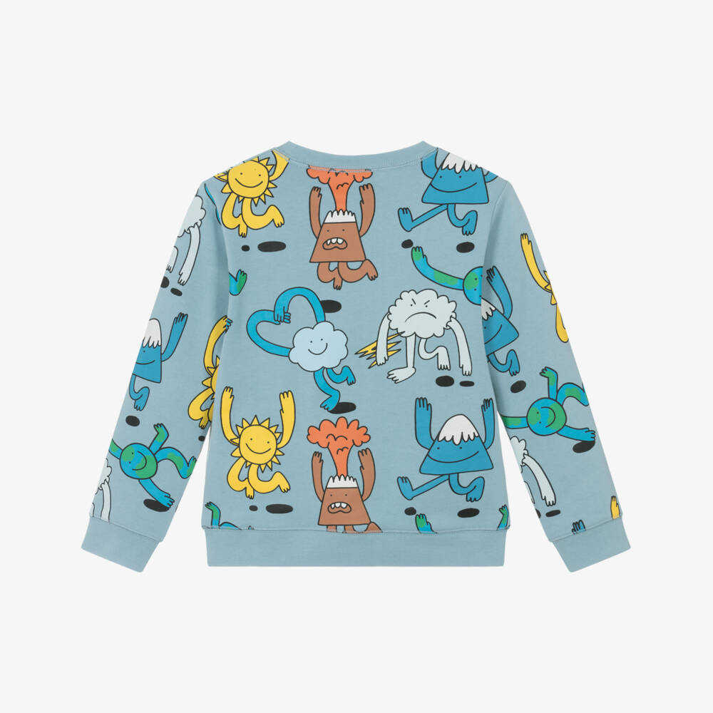 Stella McCartney Kids-Boys Blue Earth & Friends Patterned Sweatshirt | Childrensalon Outlet