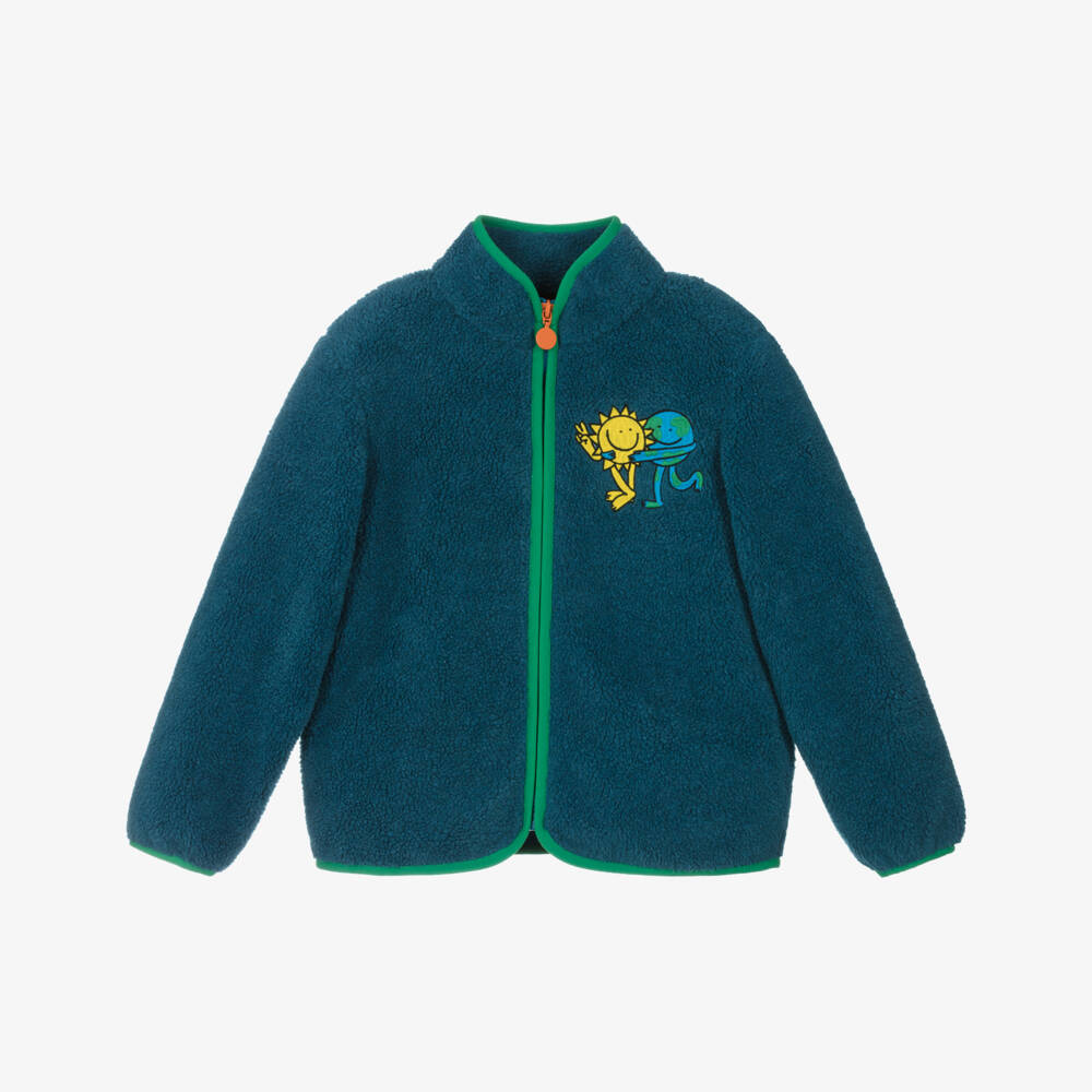 Stella McCartney Kids-Куртка из синего шерпа флиса для мальчиков | Childrensalon Outlet