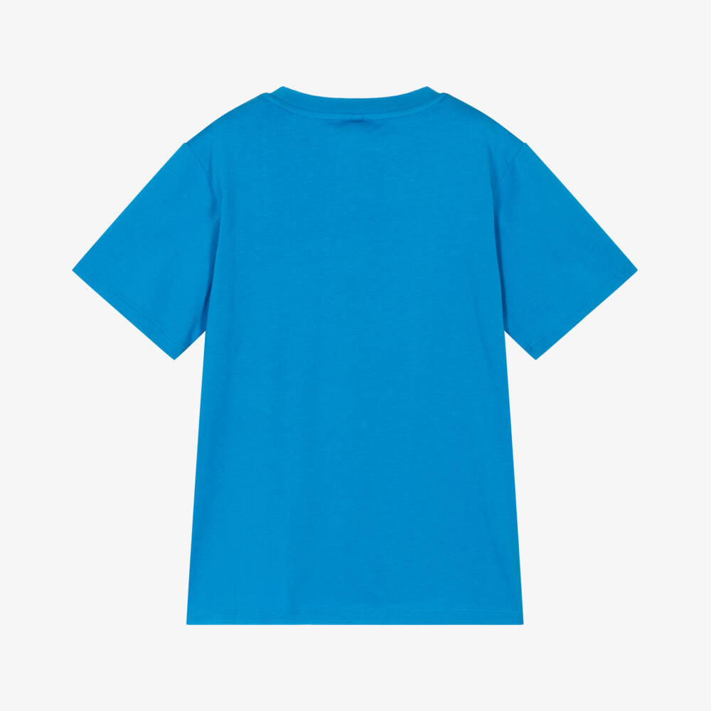 Stella McCartney Kids-Boys Blue Emblem Cotton Tee | Childrensalon Outlet