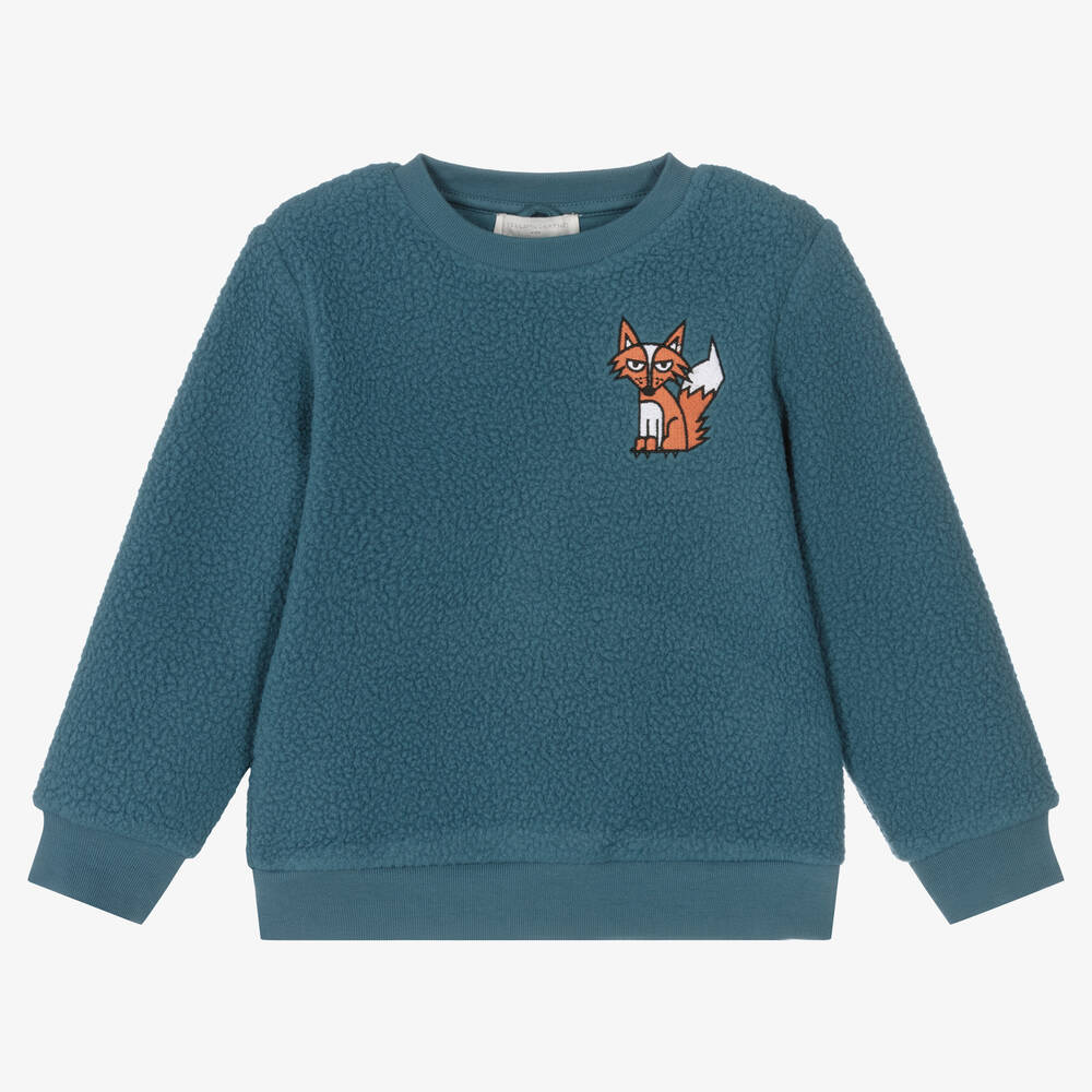 Stella McCartney Kids - Boys Blue Fleece Fox Sweatshirt | Childrensalon