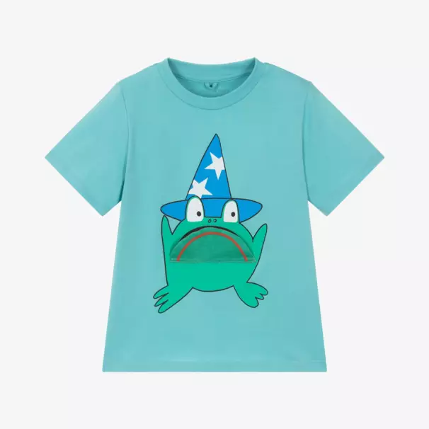 Stella McCartney Kids-Boys Blue Frog Cotton Tee | Childrensalon Outlet