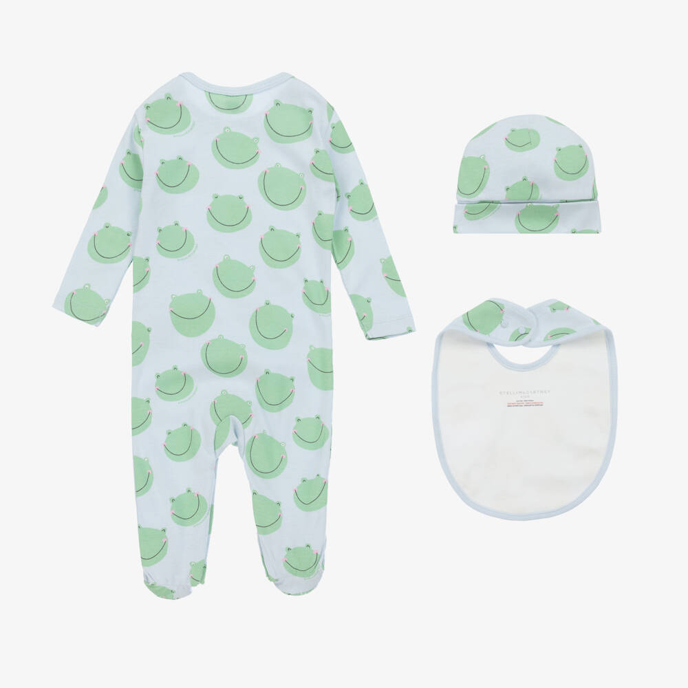 Stella McCartney Kids-Boys Blue Frog-Patterned Cotton Layette | Childrensalon Outlet
