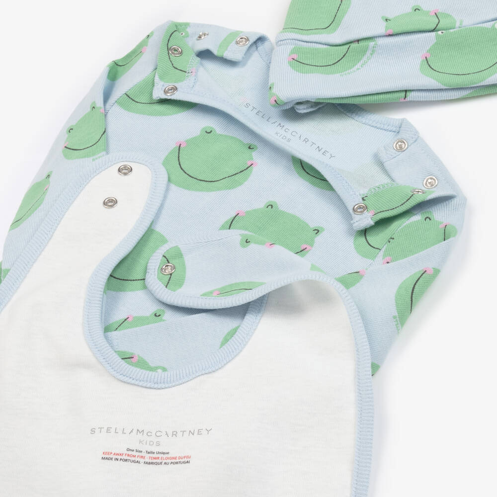 Stella McCartney Kids-Boys Blue Frog-Patterned Cotton Layette | Childrensalon Outlet