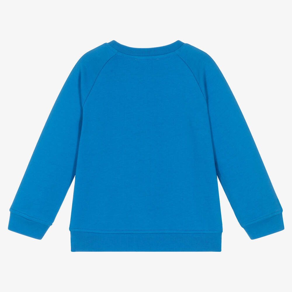 Stella McCartney Kids-سويتشيرت قطن عضوي لون أزرق للأولاد | Childrensalon Outlet
