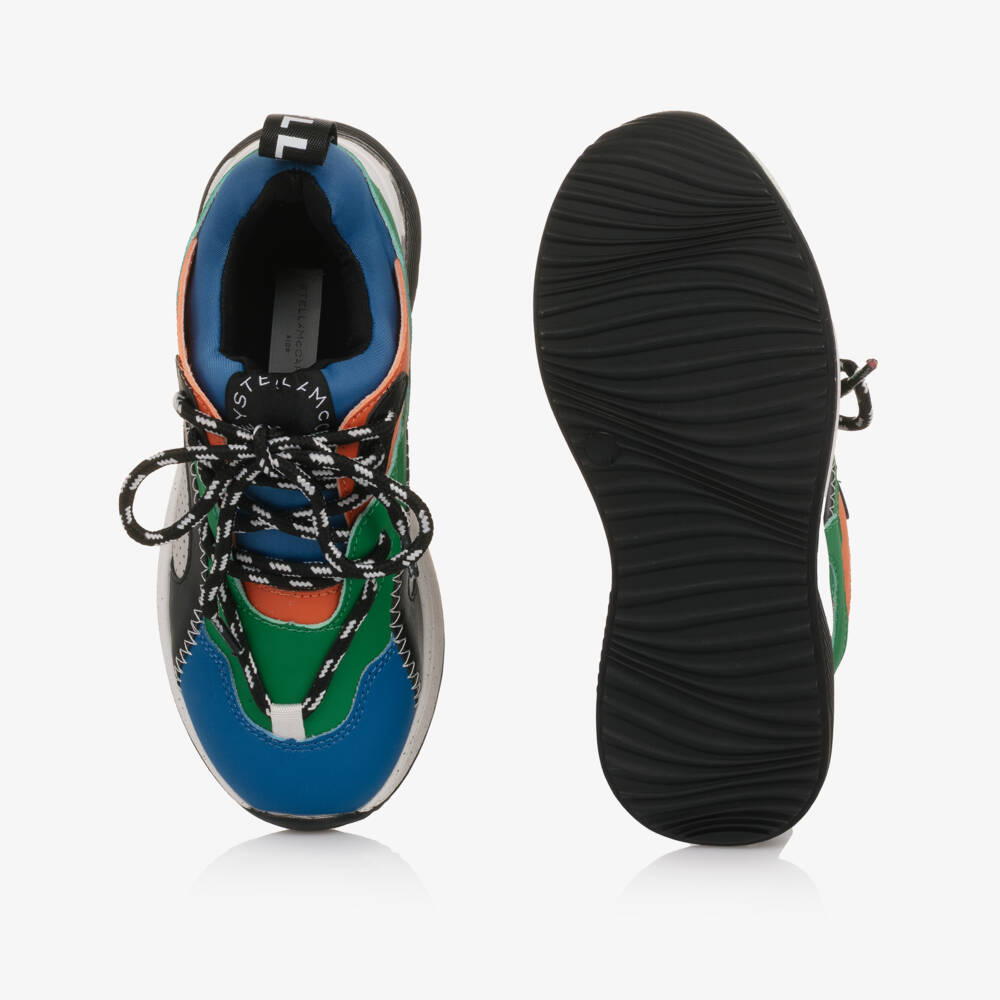 Stella McCartney Kids-Boys Blue & Green Colourblock Lace-Up Trainers | Childrensalon Outlet