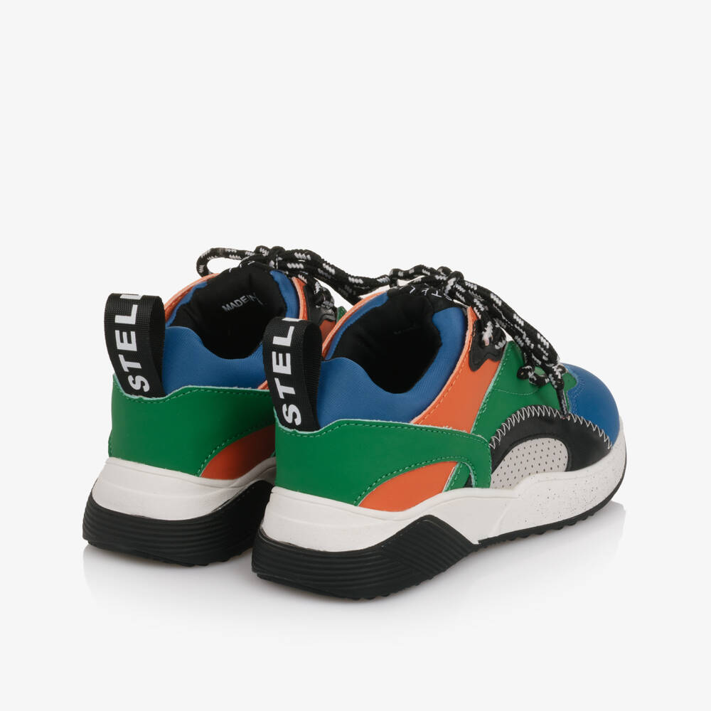 Stella McCartney Kids-Boys Blue & Green Colourblock Lace-Up Trainers | Childrensalon Outlet