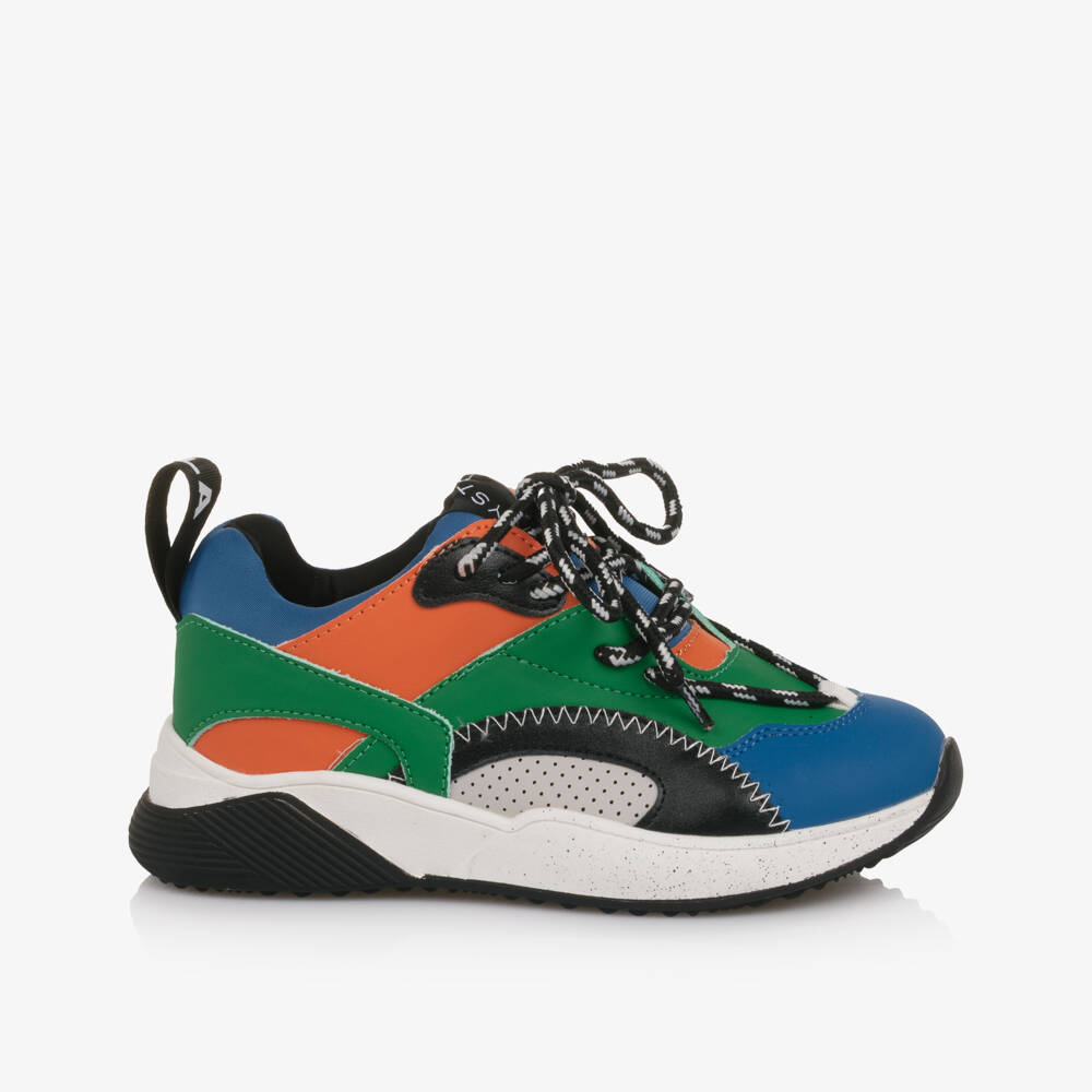 Stella McCartney Kids-Boys Blue & Green Colourblock Lace-Up Trainers | Childrensalon Outlet