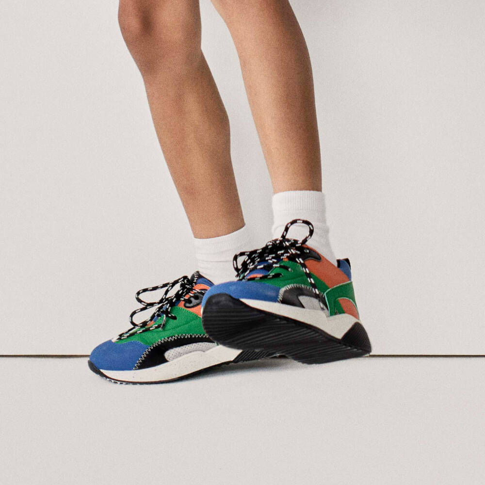 Stella McCartney Kids-Boys Blue & Green Colourblock Lace-Up Trainers | Childrensalon Outlet