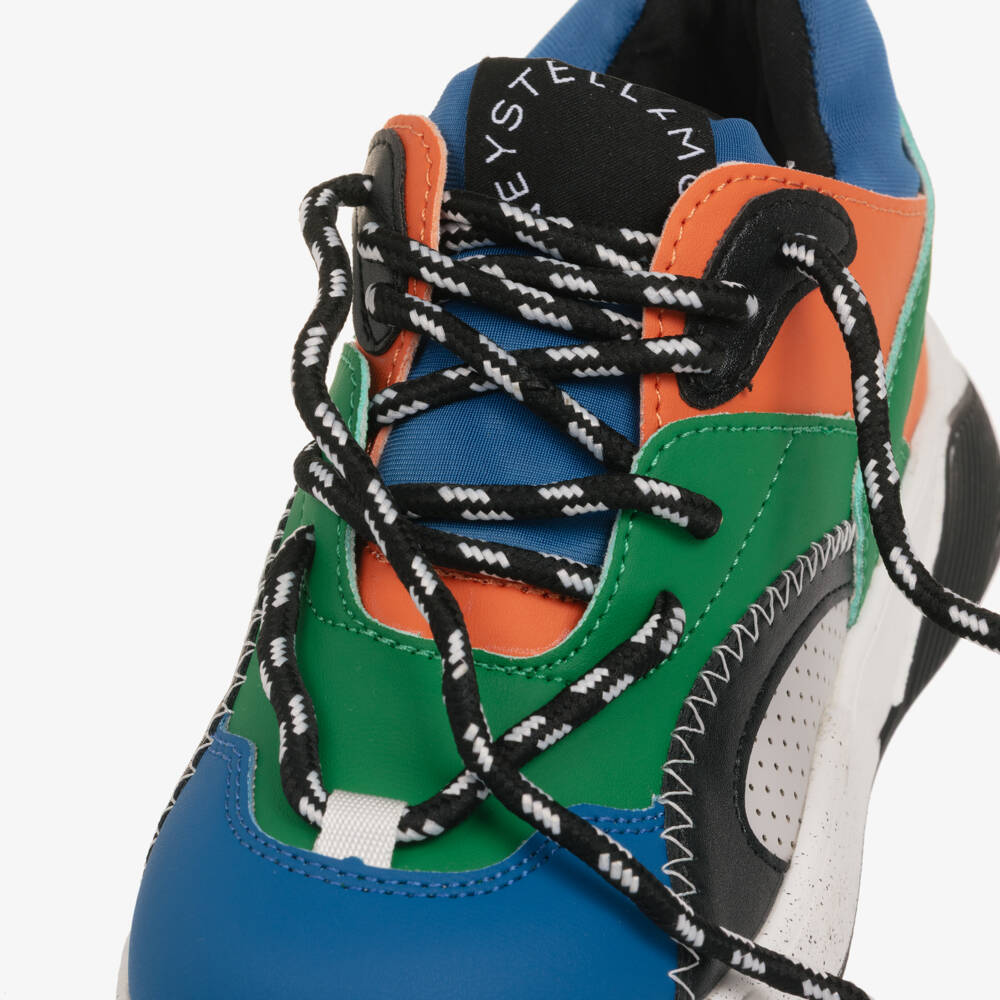 Stella McCartney Kids-Boys Blue & Green Colourblock Lace-Up Trainers | Childrensalon Outlet