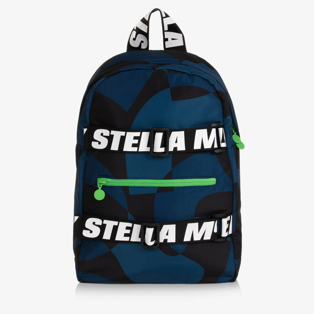 Stella McCartney Kids - Boys Blue Logo Backpack (40cm) | Childrensalon