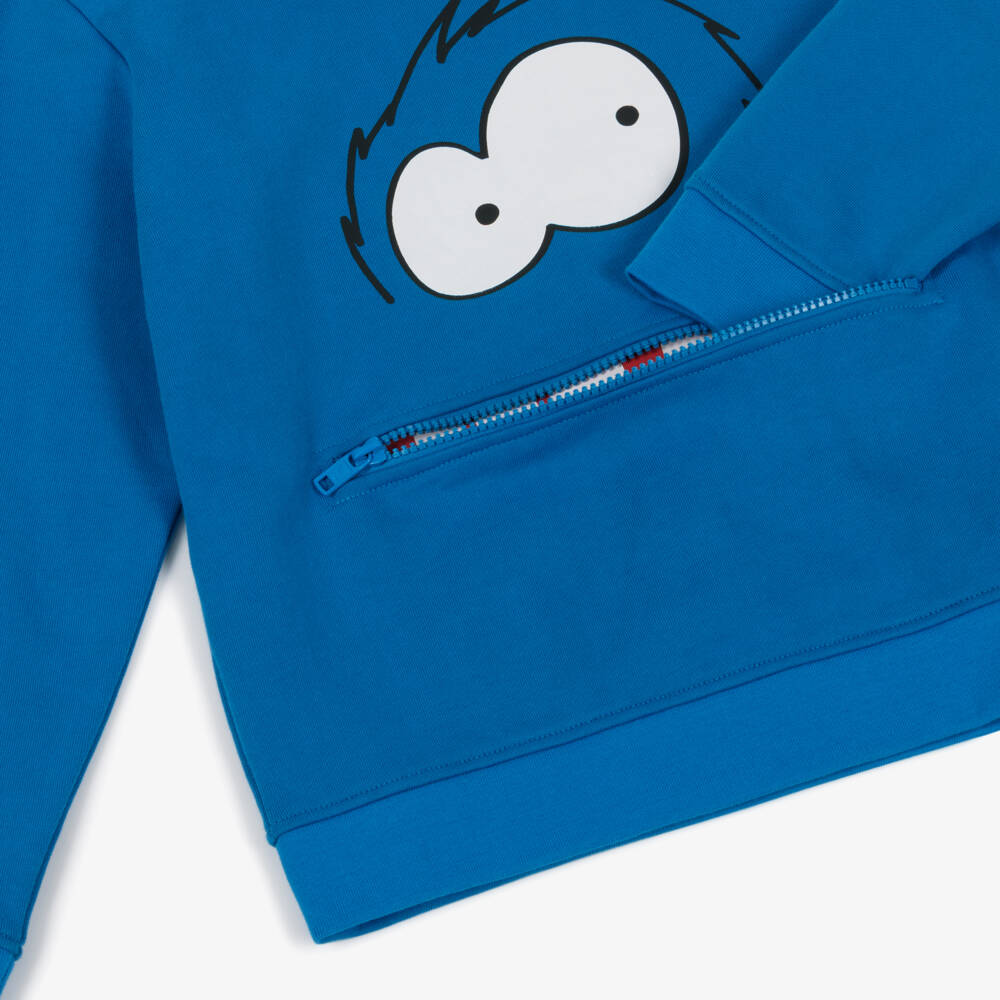 Stella McCartney Kids-Boys Blue Monster Face Sweatshirt | Childrensalon Outlet