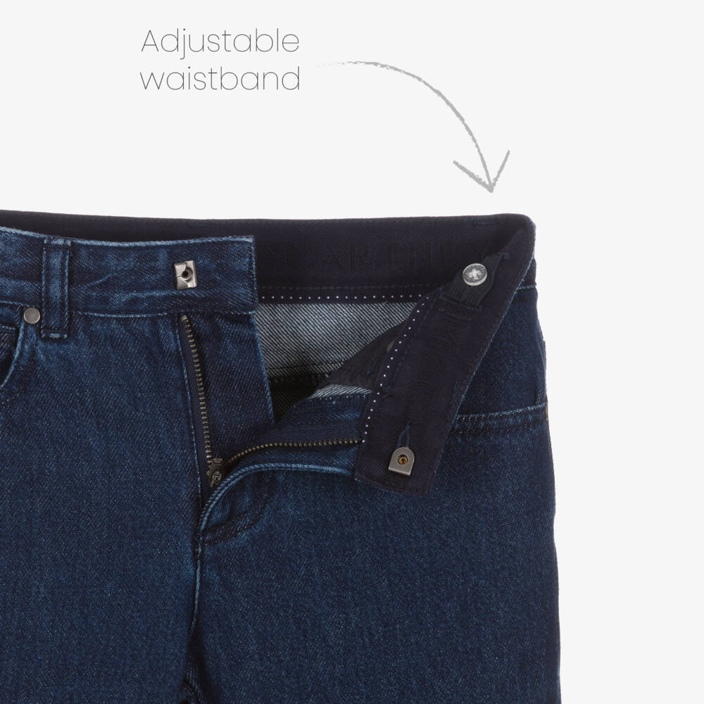 Stella McCartney Kids-Boys Blue Monster Knee Jeans | Childrensalon Outlet