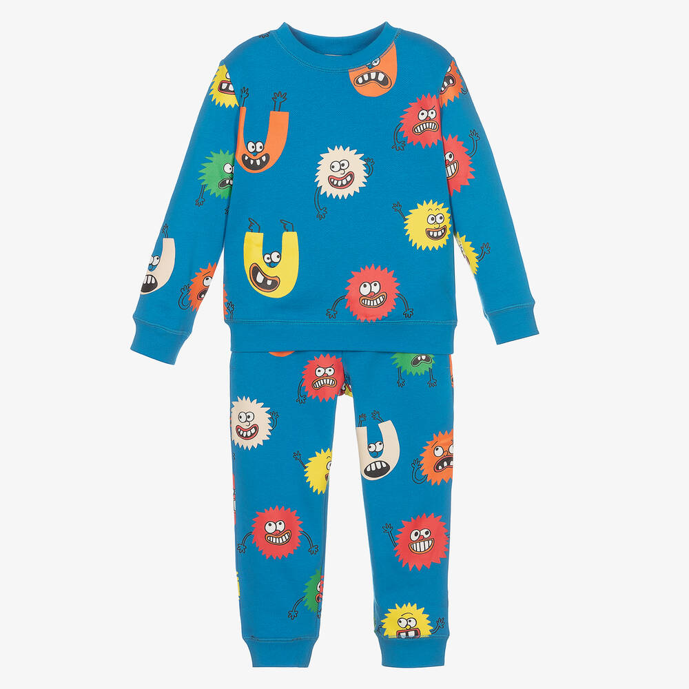 Stella McCartney Kids - Boys Blue Monster Tracksuit | Childrensalon