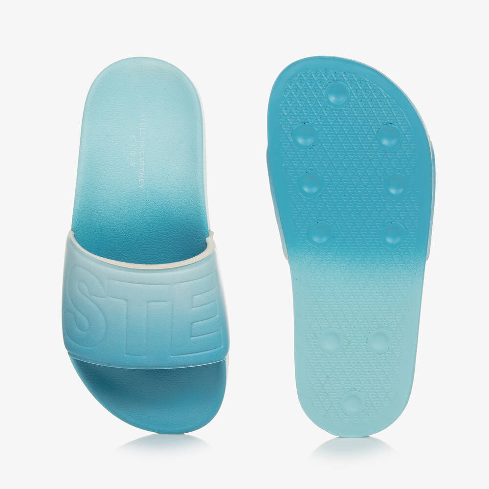 Stella McCartney Kids-شبشب سلايدرز لون أزرق أومبري للأولاد | Childrensalon Outlet