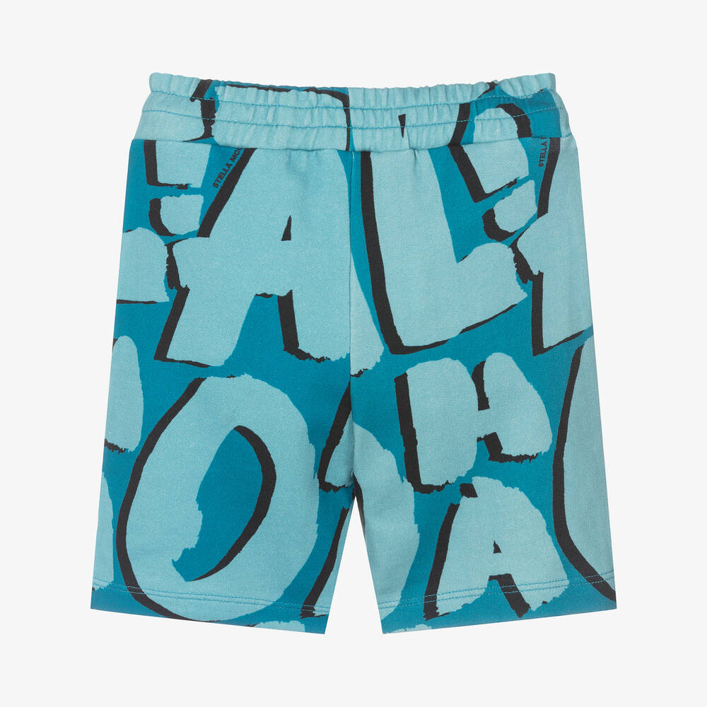 Stella McCartney Kids-Boys Blue Organic Cotton Aloha Shorts | Childrensalon Outlet