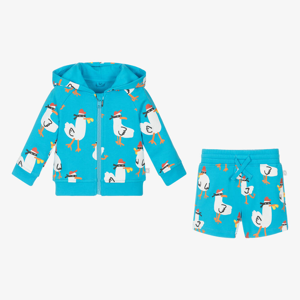 Stella McCartney Kids-Boys Blue Organic Cotton Seagull Tracksuit | Childrensalon Outlet