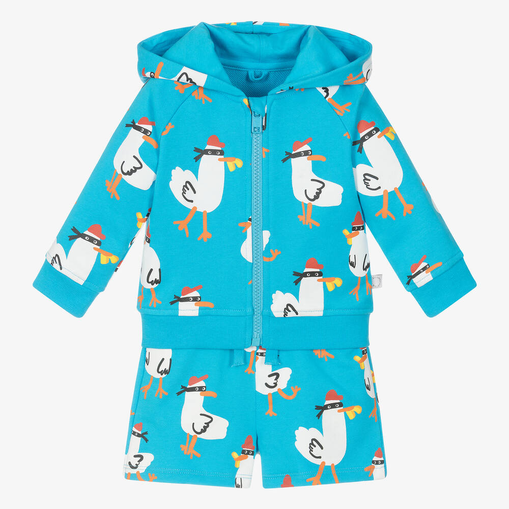 Stella McCartney Kids-Boys Blue Organic Cotton Seagull Tracksuit | Childrensalon Outlet