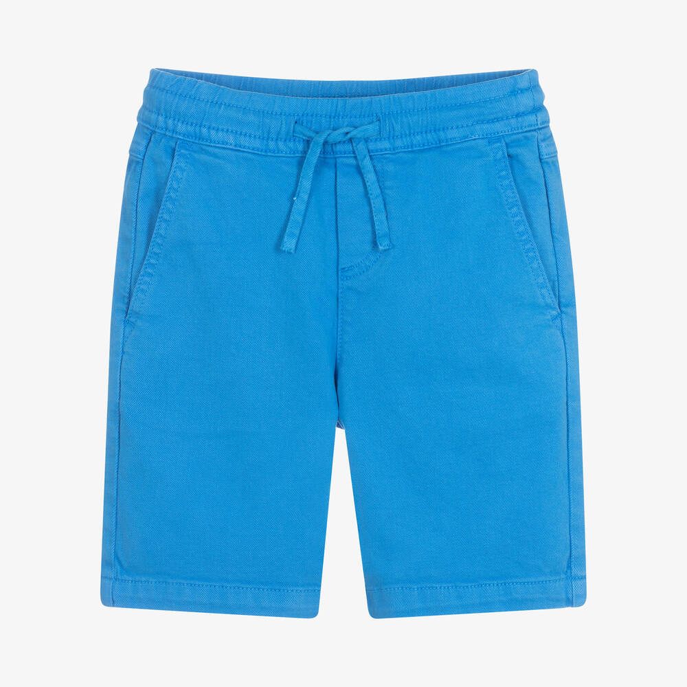 Stella McCartney Kids-Boys Blue Organic Cotton Shorts | Childrensalon Outlet