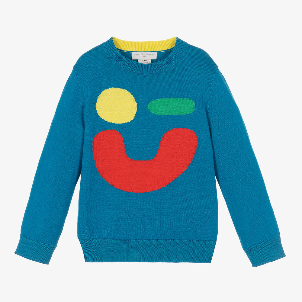 Stella McCartney Kids - Boys Blue Organic Cotton Sweater | Childrensalon