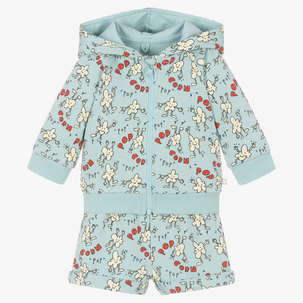 Stella McCartney Kids - Blaues Popcorn-Top & Shorts Set | Childrensalon