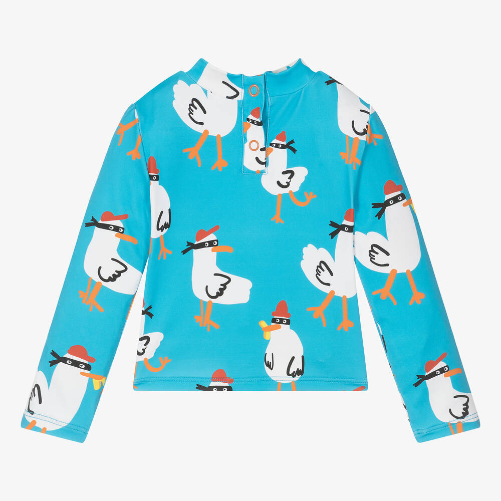 Stella McCartney Kids-Boys Blue Seagull Swim Top (UPF50+) | Childrensalon Outlet