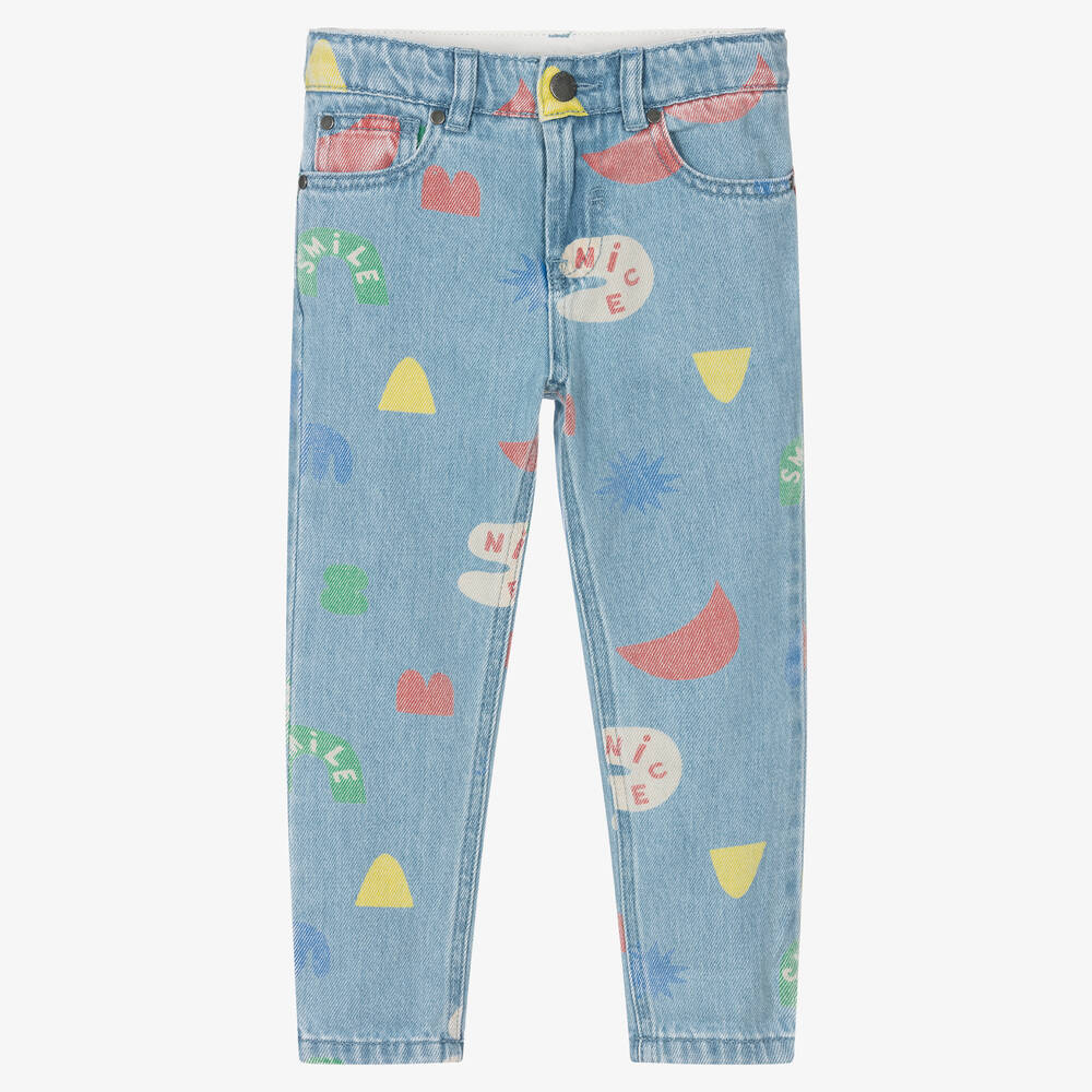 Stella McCartney Kids - Blaue Denim-Jeans mit Formen-Print | Childrensalon