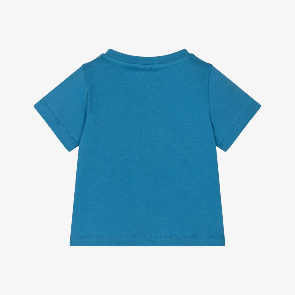 Stella McCartney Kids-Boys Blue Sporty Print Cotton T-Shirt | Childrensalon Outlet