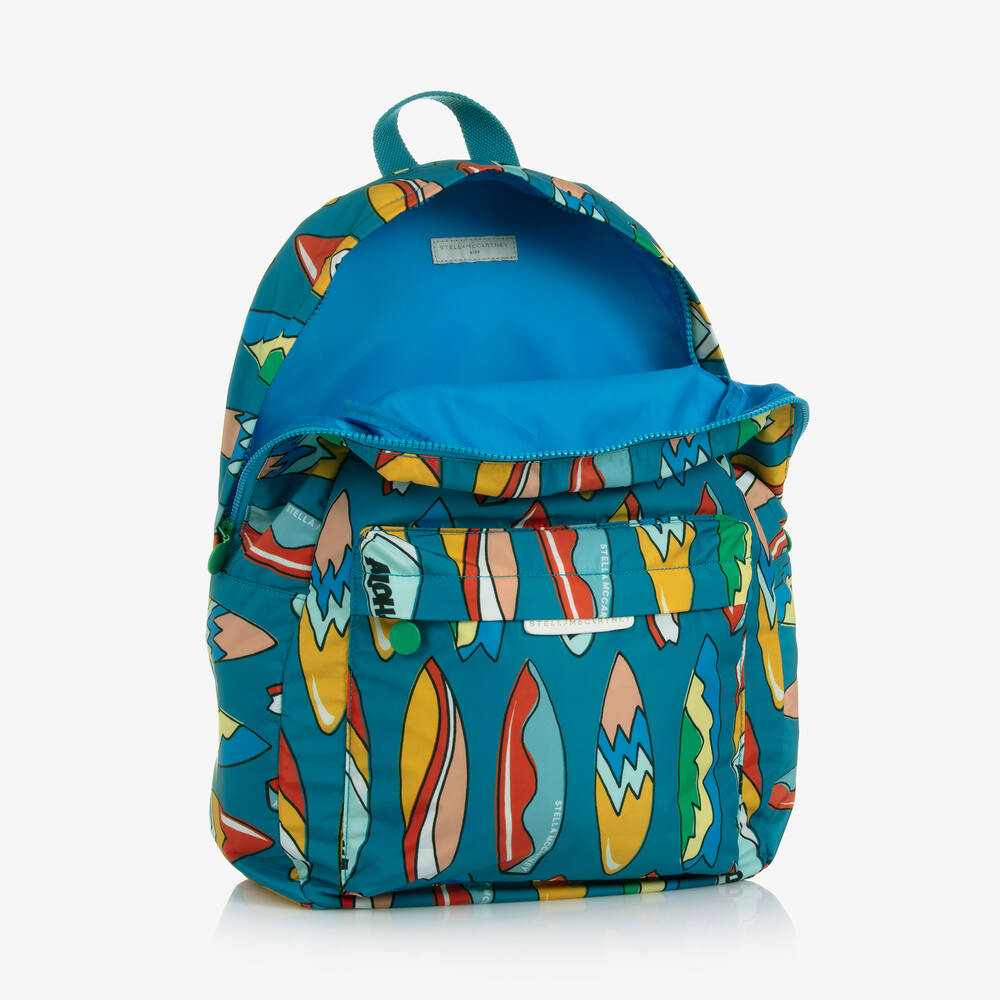 Stella McCartney Kids Boys Blue Surfboard Backpack 41cm