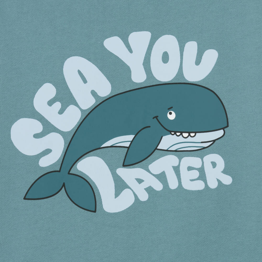Stella McCartney Kids-Boys Blue Sweatshirt with Whale Graphic | Childrensalon Outlet