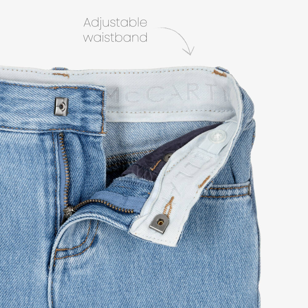 Stella McCartney Kids-Boys Blue Whale Print Denim Jeans | Childrensalon Outlet