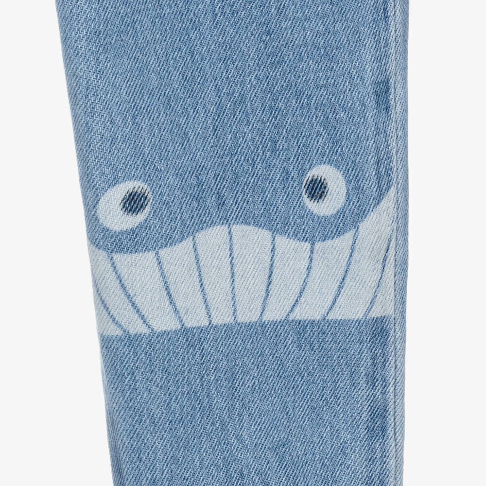 Stella McCartney Kids-Boys Blue Whale Print Denim Jeans | Childrensalon Outlet