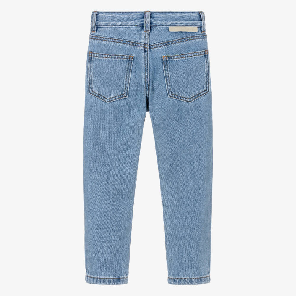 Stella McCartney Kids-Boys Blue Whale Print Denim Jeans | Childrensalon Outlet
