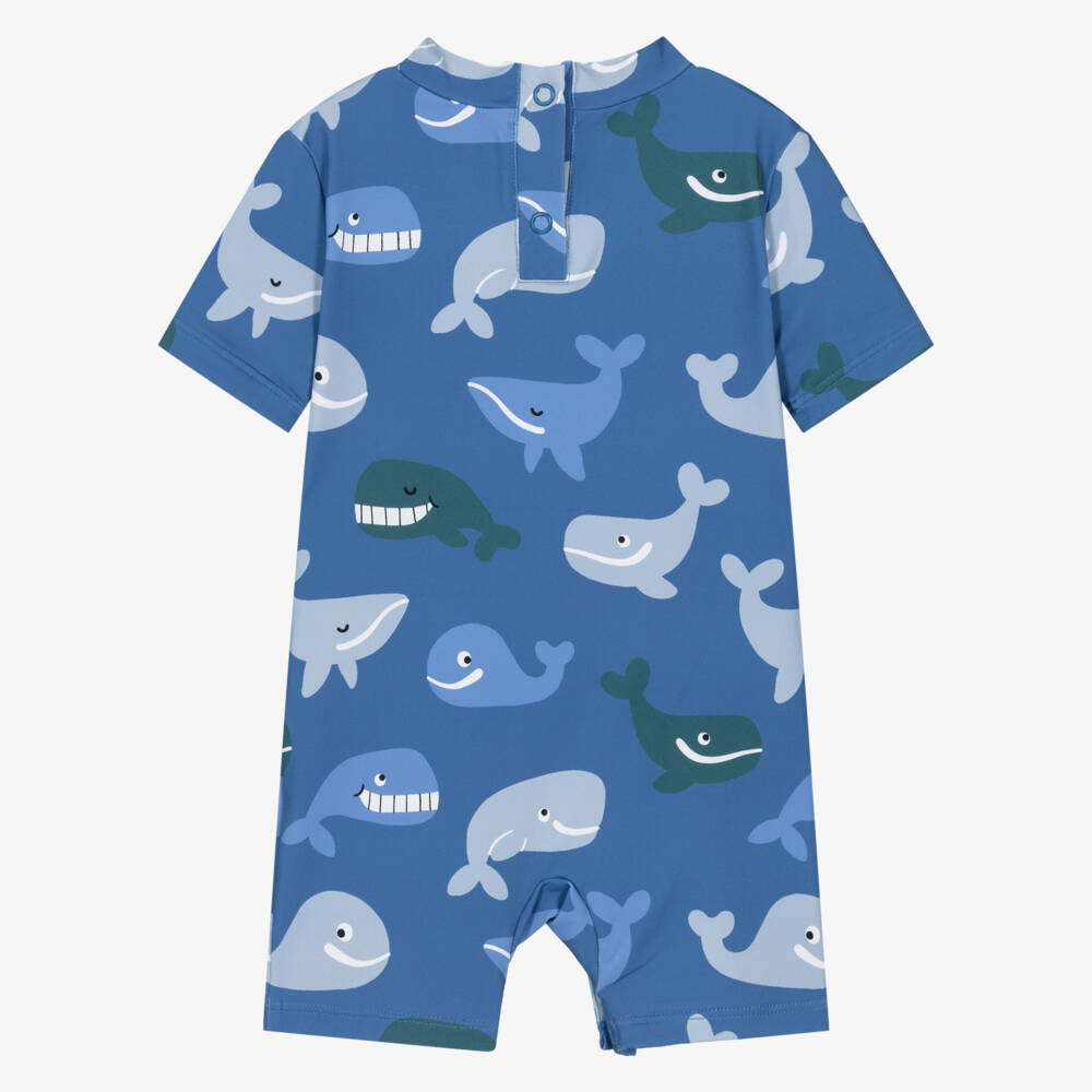 Stella McCartney Kids-Boys Blue Whale Print Sun Suit | Childrensalon Outlet